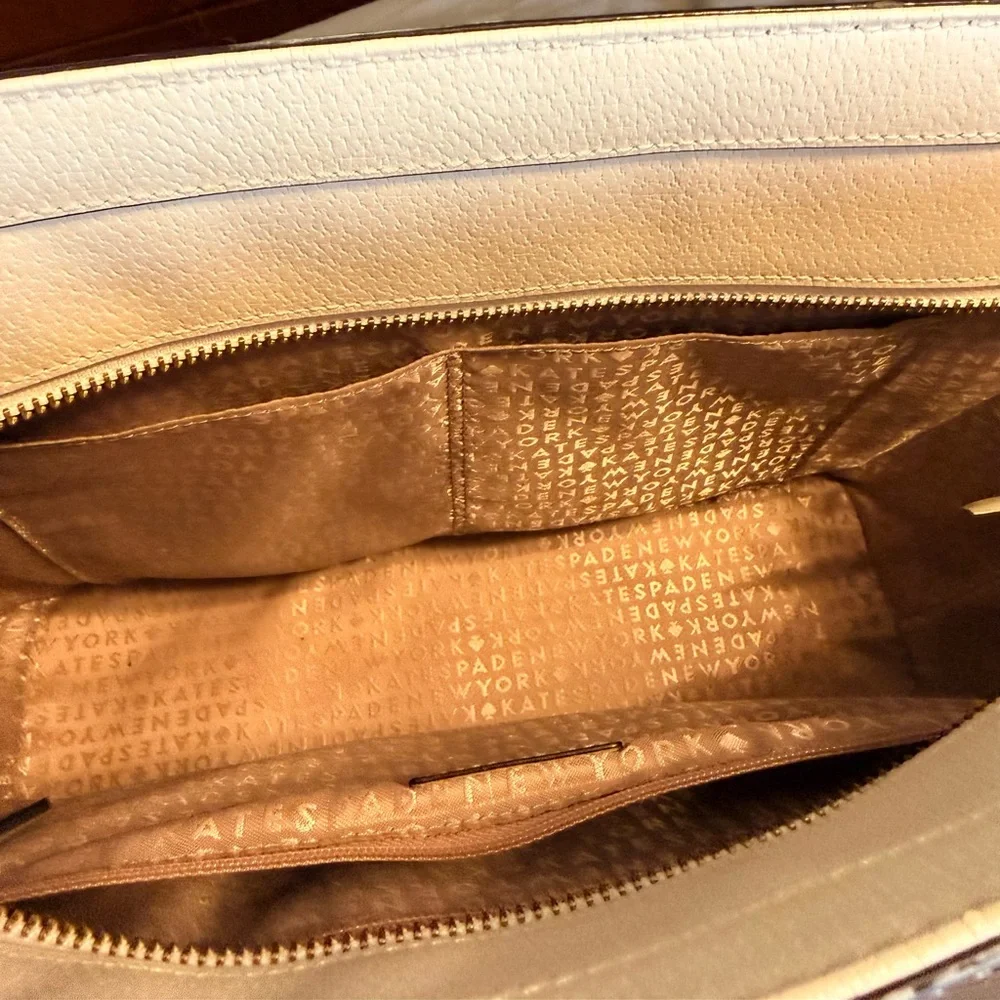 Kate Spade Cream and Tan Leather Tote - Picture 6 of 6